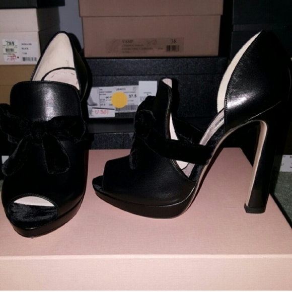 MIU MIU Peep Toe Heels - Picture 2 of 5